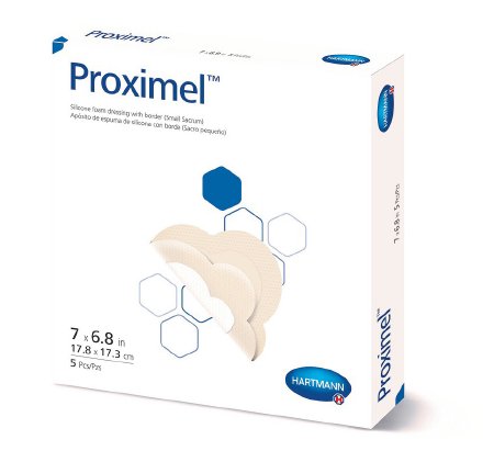 Proximel Sacral Silicone Foam Dressing 5x7 inch With Sterile Border Box of 5