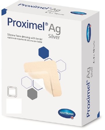 Silver Silicone Foam Dressing Proximel Ag 6 X 6 Inch Square Box of 5