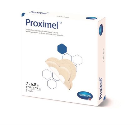 Silver Foam Dressing Proximel Ag 6-4/5 X 7 Inch Sacral Box of 5