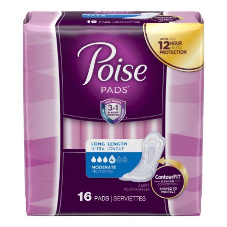 Poise Moderate Absorbency Pads - Long Length