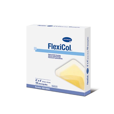 Hydrocolloid Dressing FlexiCol 4 X 4 Inch Square Sterile Box of 10
